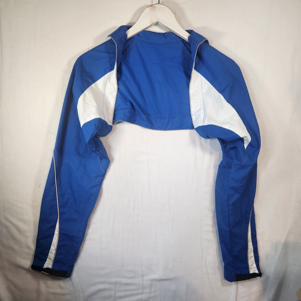 Sugoi Blue White Cycling Bolero Shrug Windbreaker Reflective Long Sleeve Jacket